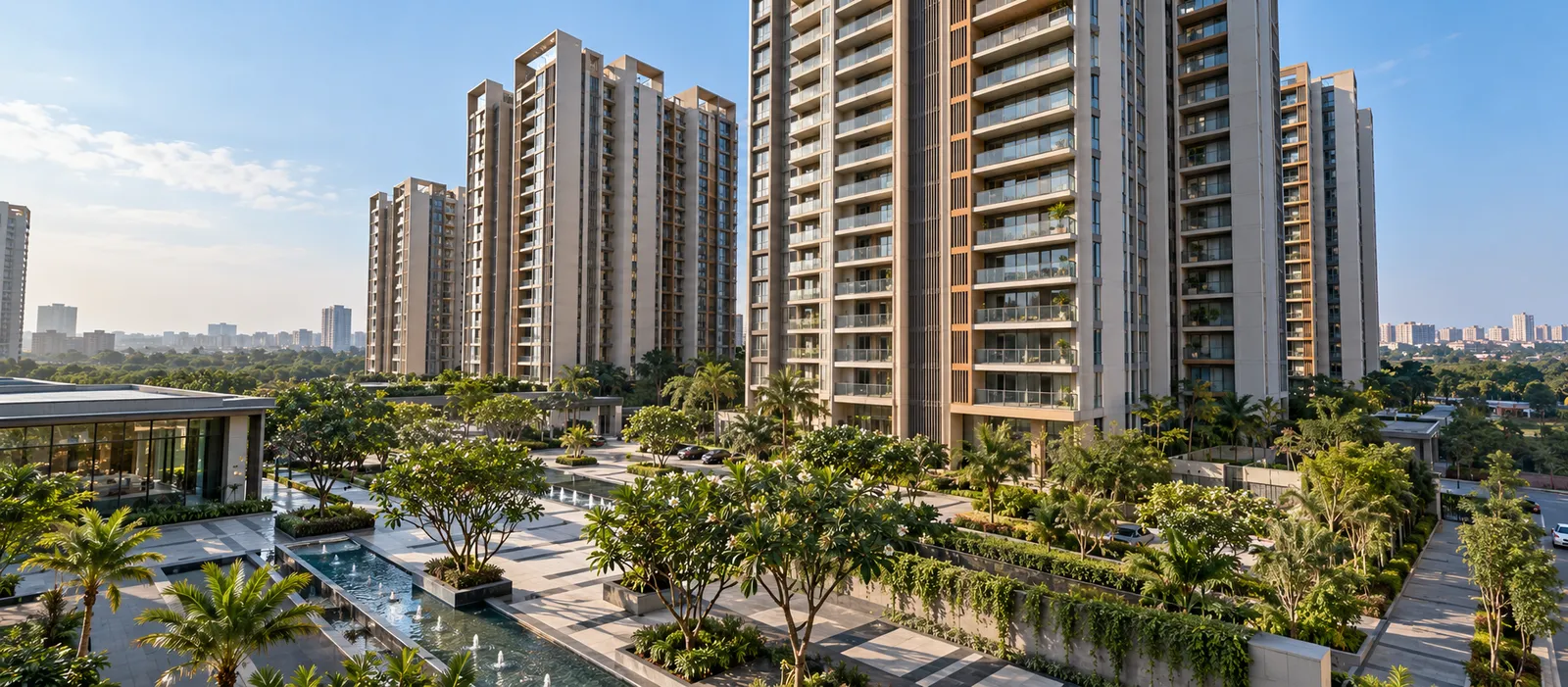 Aerial view of the Sobha Kismatpur site near Himayat Sagar Road and the Outer Ring Road in Hyderabad